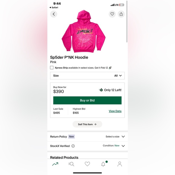 selling a pink sliderhoodie new size small can send pictures to everyone